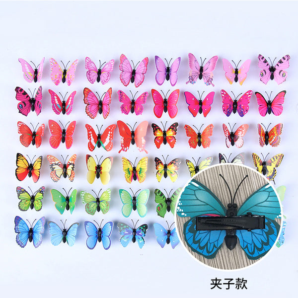 Butterfly clip 4.5-6 CM butterfly hairpin, party decoration scene arrangement 3D three-dimensional simulation butterfly