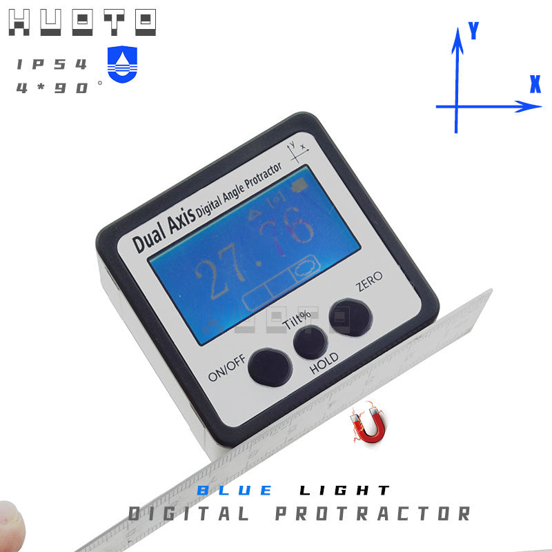 Digital display inclination box 4 * 90 with magnetic electronic digital display level 360 degrees new IP54 biaxial inclination box