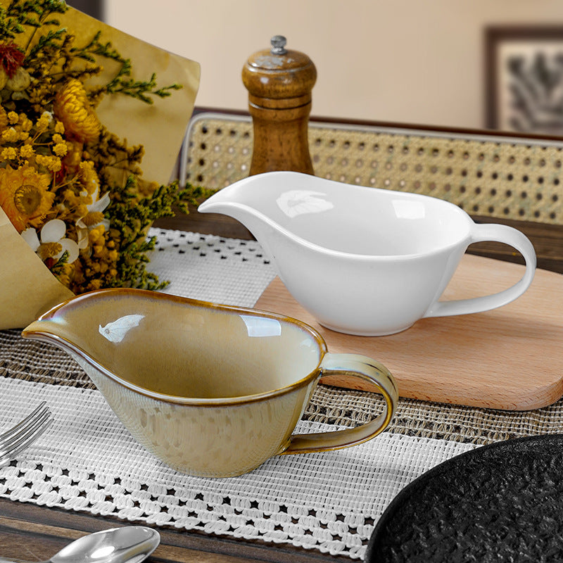 Nordic ceramic western food steak sauce ceramic juice cup restaurant hotel teriyaki cooking seasoning cup handle cup