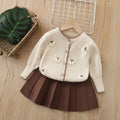 Kids' base layer sweater  autumn new arrivals: cute two-piece set for little girls, girls' crew neck sweater thickened outfit