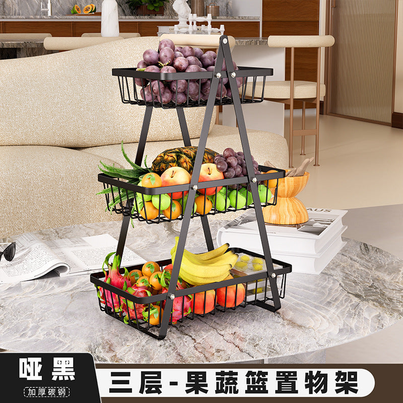 Shelf Home Desktop Double Layer Storage Basket Desktop Storage Basket Snack Storage Basket Fruit Basket Fruit and Vegetable Basket