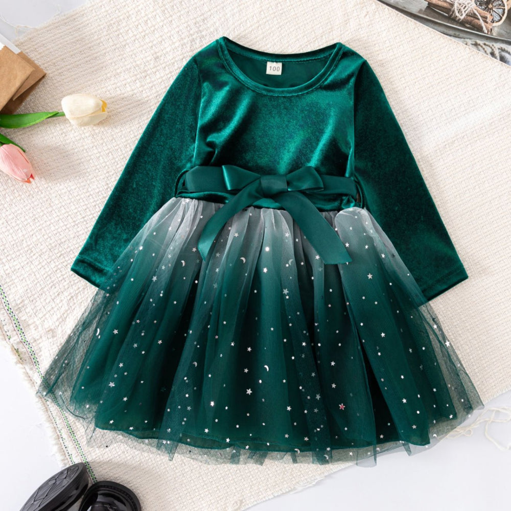 New girls' clothing: red long-sleeve dress for baby girls - new year's outfit - direct from the manufacturer