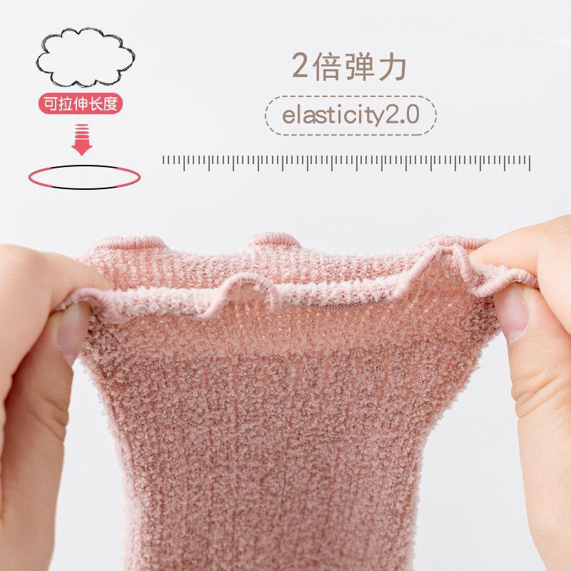 Babibele spring/autumn children's knee-high socks, fleece-lined and thickened coral fleece kids' socks, infant and newborn baby socks