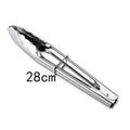 Stainless steel home & outdoor food tongs - bbq tongs, buffet food tongs, kitchen bread tongs, steak tongs, red rubber grip