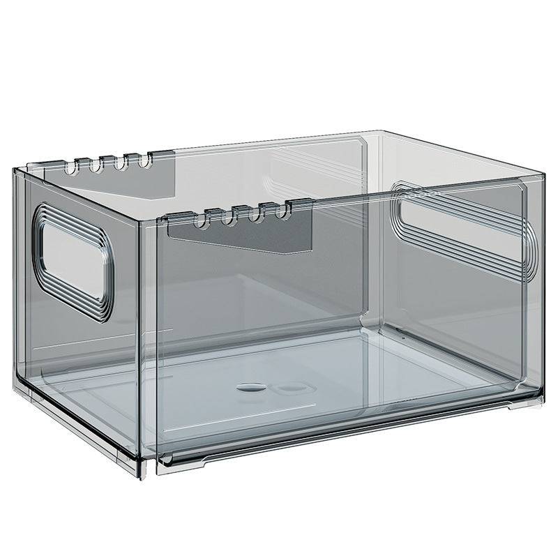 Retractable storage basket Large capacity home kitchen food plastic storage box can be stacked with desktop book finishing basket