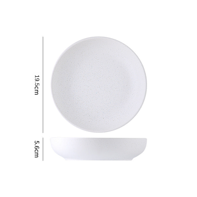 Minimalist blue & white polka dot ceramic dinnerware set - western dinner plates, restaurant & hotel quality ceramic tableware with polka dot design