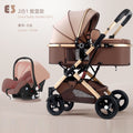 【tote bag style - 2-in-1】khaki + carbon steel tube rubber wheels + one-hand fold
