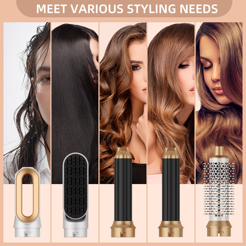 Cross-border five-in-one hot air comb, multi-functional styling hair dryer, automatic curling iron, universal hair dryer, hair dryer
