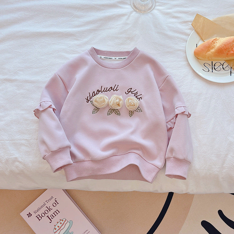 【sweatshirt collection】girls' sweatshirt - new spring/autumn cartoon long sleeve fashionable and stylish casual top for little girls