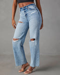 Xintang jeans women's new arrivalfashion ripped high waiststraight-legjeans washed and worn fashionjeans