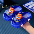 Shiny light-up slippers - kids' cartoon anti-slip slides - boys' home superhero soft sole baby summer slippers