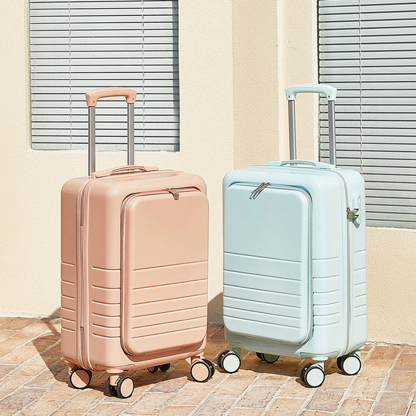 Yongsheng new suitcase front opening boarding case female 20 inch lightweight password trolley case male suitcase wholesale