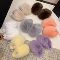 plus sizepure color fluffy large fur slippers soft bottom winter toe-cap home heattech multi-color cotton slippers