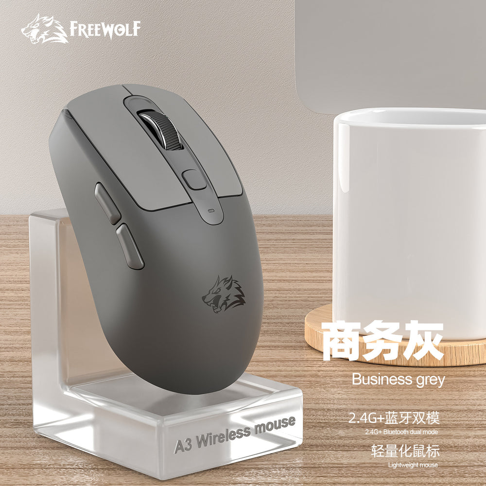 Free wolf a3 wireless bluetooth dual-mode mouse - rechargeable, low profile, for laptop, office, and gaming