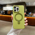 Suitable for apple 17promax mobile phone case liquid silicone magnetic holder iphone15 protective cover 12promax