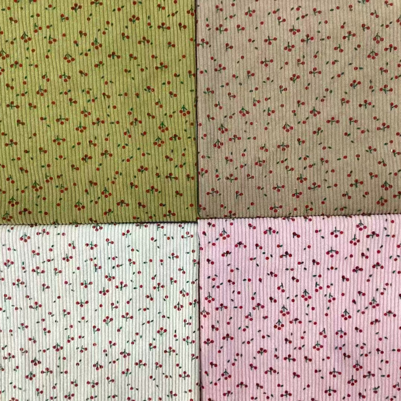 All-polyester 8 pits, 11 pits, 16 pits, printed corduroy fabric, clothing, luggage, sofa throw pillow, knitted corduroy fabric