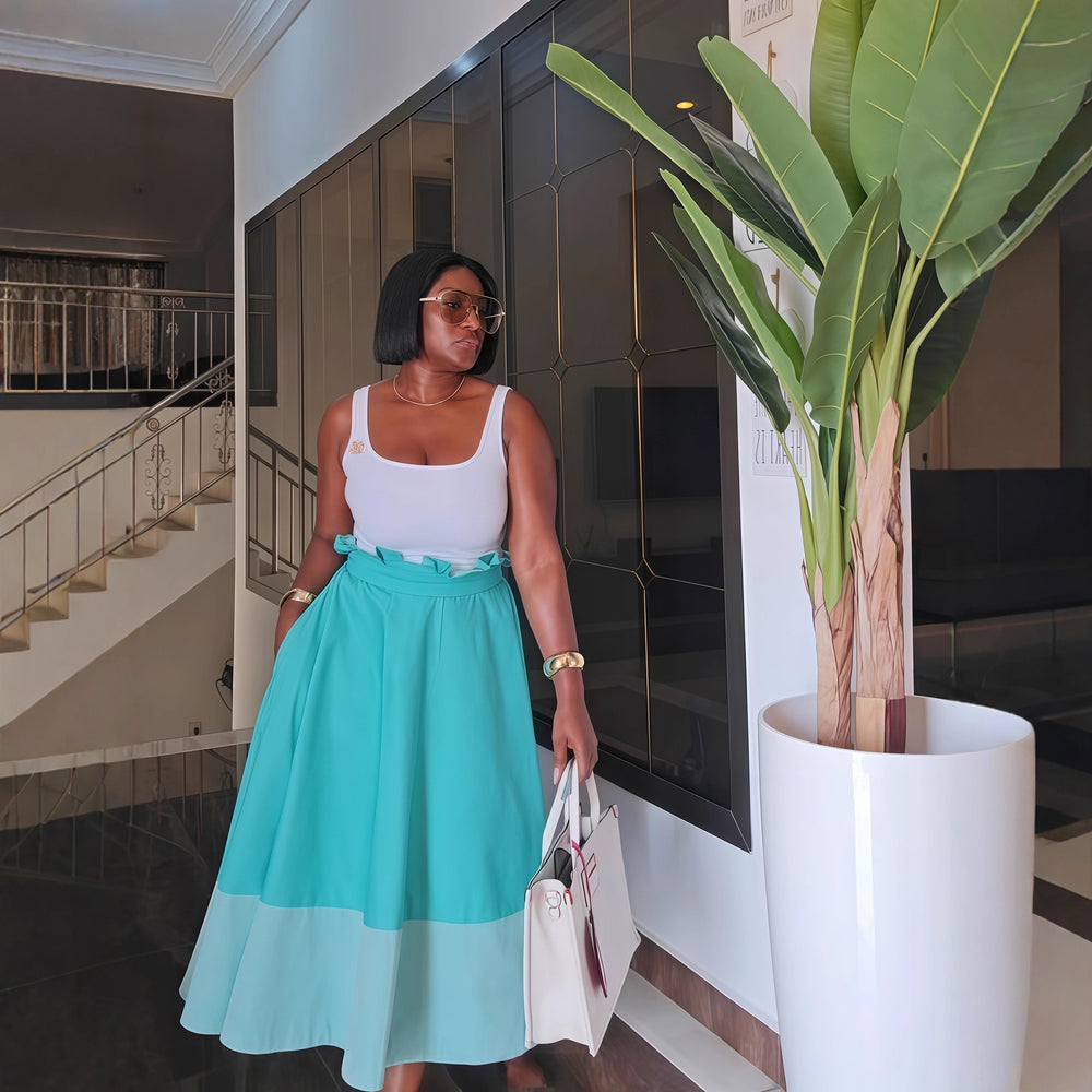 European and american cross-border chic women's fall  new collection: waist-cinching pleated a-line skirt - fashionable and versatile