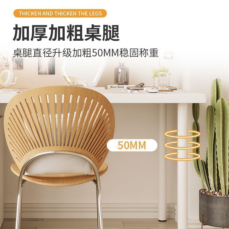 Bedside computer desk, study desk, writing desk, simple table, rental house, bedroom desk, rounded white table