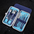 Ready-to-ship stainless steel nail clipper set - blue 18-piece manicure and pedicure kit