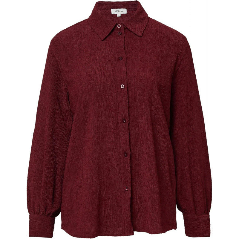 fashionpolo collar long sleevesshirt women's  spring new arrivalfashionelegant formal tops