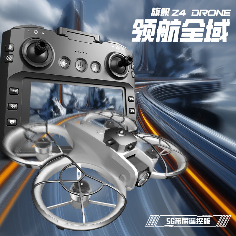 z4 drone 4.3inch - large screen remote control, brushless motor, optical flow positioning, hd dual lens, intelligent obstacle avoidance remote control aircraft