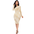 X5525  fashion european and american new arrival nightclub rhinestone mesh see-through zipper long sleeve midi dress for women