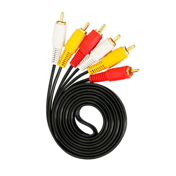 [Foot rice] Three-to-three set-top box DVD connection old TV three-color lotus head audio and video cable public-to-public