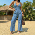 In-stock - 37113#  cross-border fashion women's denim overalls and jumpsuits for leisure and vacation