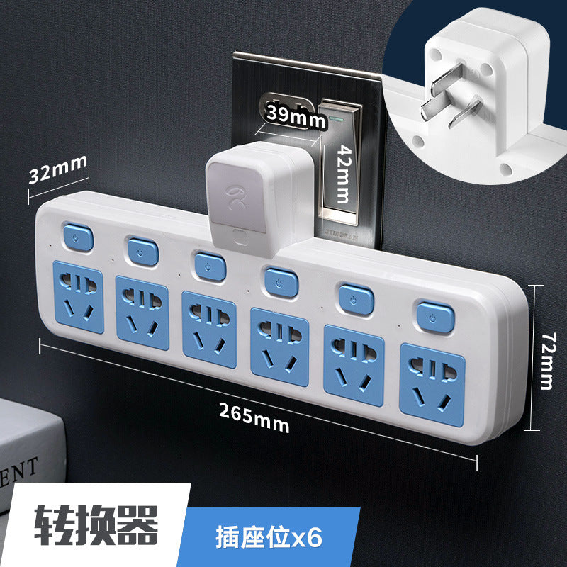 Multi-function wireless socket converter plug - one-to-multiple outlet panel with usb ports, night light, and power strip for home use
