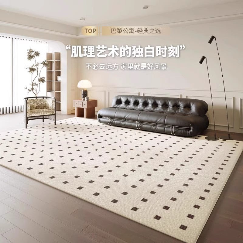 Waterproof and stain-resistant carpet for living room, diatom silk embossed, dirt-resistant, easy to clean, light luxury, high-end,  new floor mat
