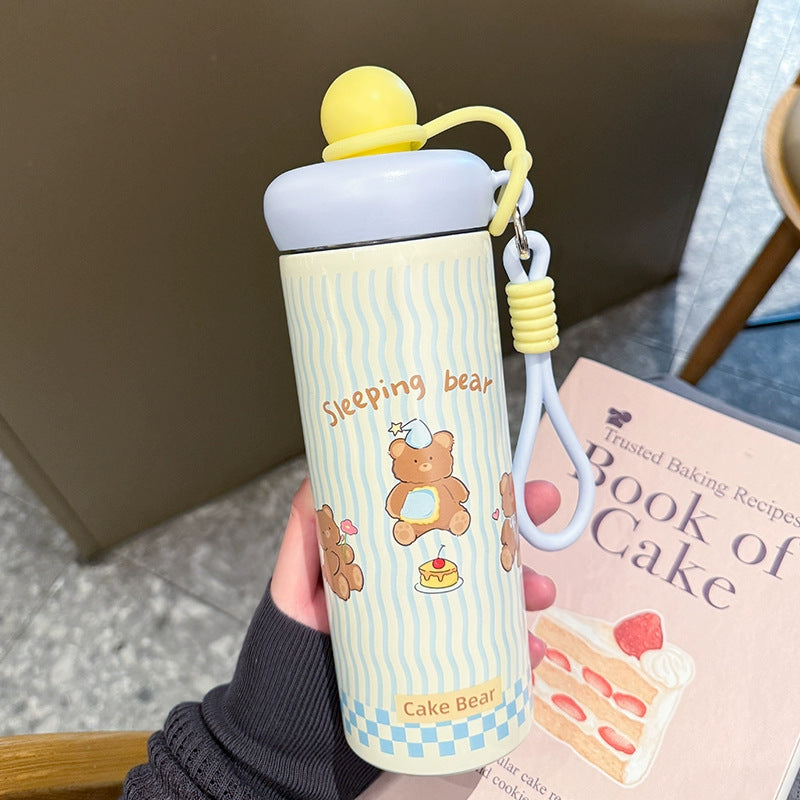 Ready-to-ship, high-demand, aesthetically pleasing floating ball water bottle. made with 316 stainless steel, this insulated tumbler is perfect for students. large capacity, cartoon-style, and irresistibly cute