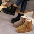 plus sizewinternew arrivalthick sole snow boots women's fleece-linedthickened short boots non-slipheattech cotton shoes wholesale