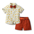 Boys' summer outfit: trendy suit with belt - new stylish and handsome summer short-sleeve shirt for fashionable babies