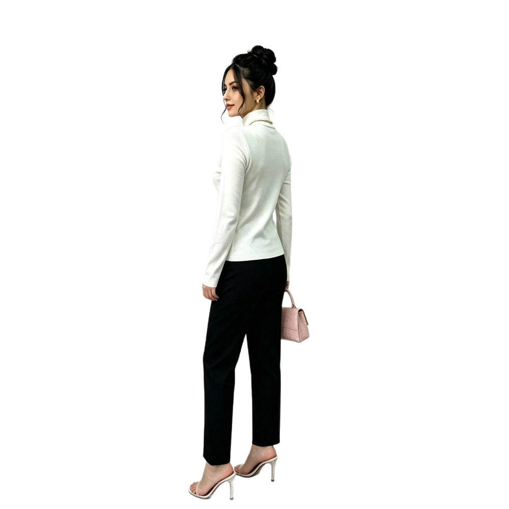 european and american cross-border women's knitted slim-fit turtleneck sweater top