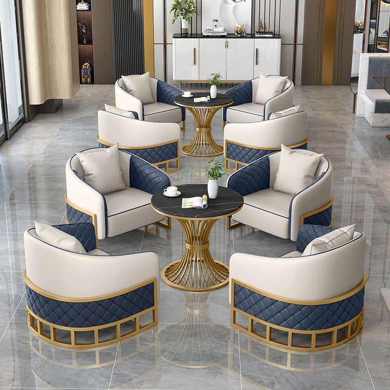 Sales office business reception reception table and chair combination casual coffee shop milk tea shop single and double sofa booth