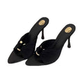 Women's high heels: new summer 2025 collection - ruched, metal buckle, pointed-toe, open-toe sandals with sexy stiletto heels