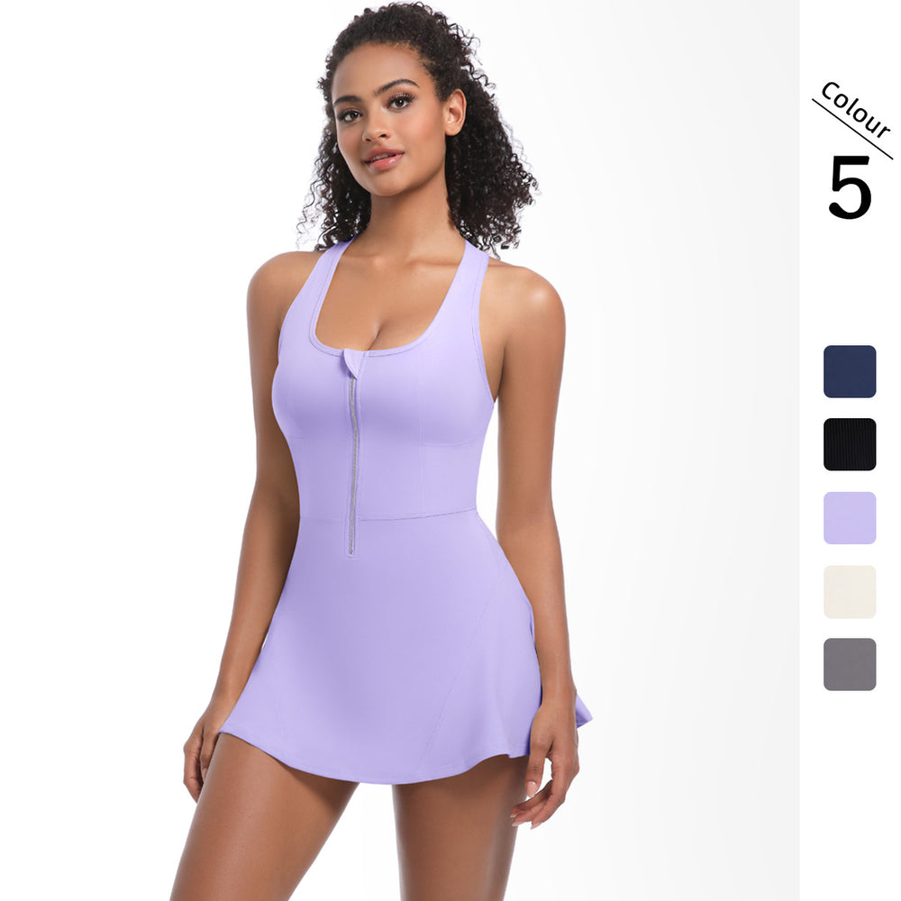 Big sale cross-border nude fashion tape bottom sports dress outdoor running jumpsuit fitness yoga tennis skirt