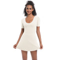 new arrival short-sleeved dress yoga wear quick-drying tight sports tennis skirt outdoor fitness casual hip skirt