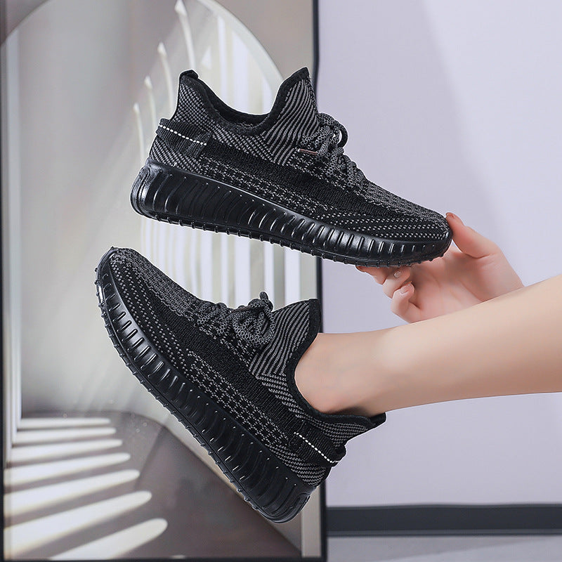 2025 new flyknit mesh women's shoes - summer breathable casual sneakers, versatile dad shoes, trendy athletic shoes