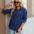 European and american cross-border e-commerce  new arrival washed vintage loose casual slit denim shirt jacket