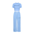 Printed letter tee top two-piece set - women's activewear casual style -  spring collection