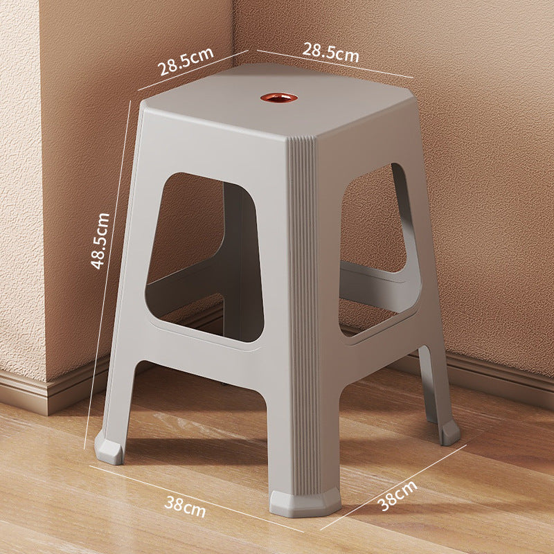 Red plastic stool extra thick living room cooked glue adult high stool durable non-slip casual dining table thickened stacking bench