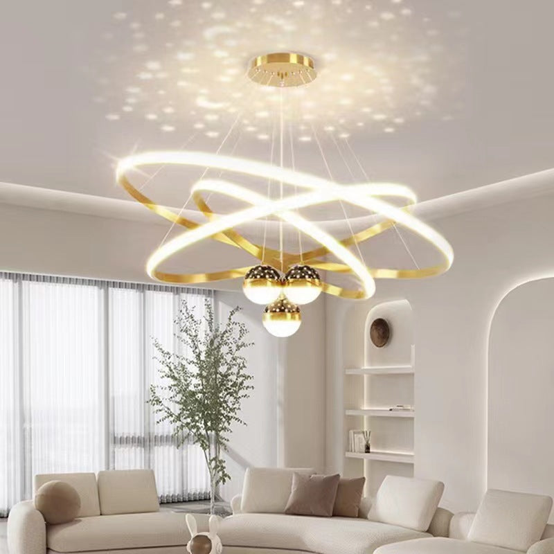 Living room chandelier crystal gypsy fish line lamp restaurant bed and breakfast lighting simple modern Nordic chandelier