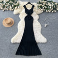 Accessible luxurynormcore styleclassy sense suspender knittingdress women's summer silmslimming look pure desire street hot girl long skirt