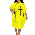 D3334export women's clothing  women's short-sleeved fashion loose lapel shirt mid-length shirt cross-border dress