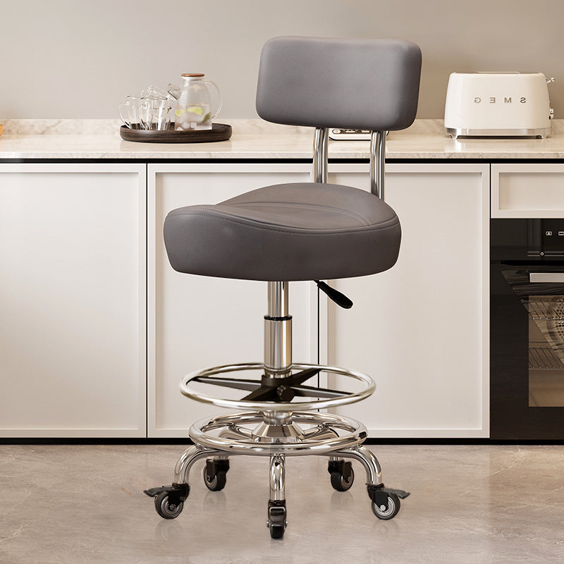 Saddle Chair Kitchen Cooking Chair Front Desk Cashier High Stool Universal Wheel Lifting Chair Beauty Barber Stool