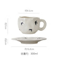 Vintage chic ceramic coffee cup and saucer set - unique design, perfect for gatherings, tea, or everyday use. a cute and thoughtful ceramic gift