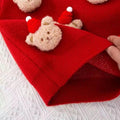Christmas kids' sweater - korean velvet thickened, cartoon bear hand-knitted base layer for boys and girls