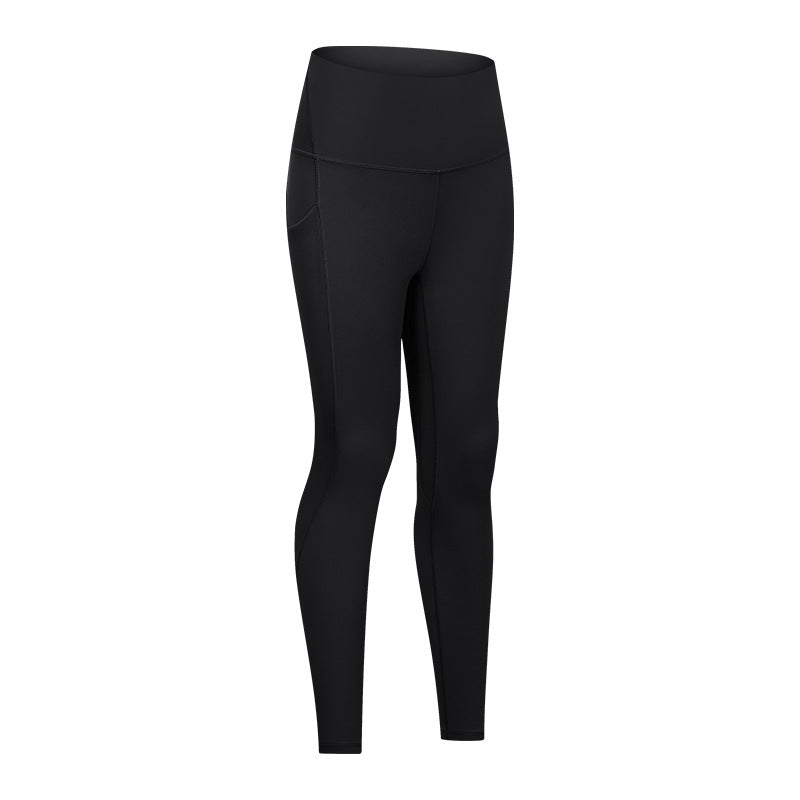 Dianqian new arrival soft and comfortable yoga pants with side flap pocket pants to lift the buttocks slimming look running sports fitness pants for women dl126