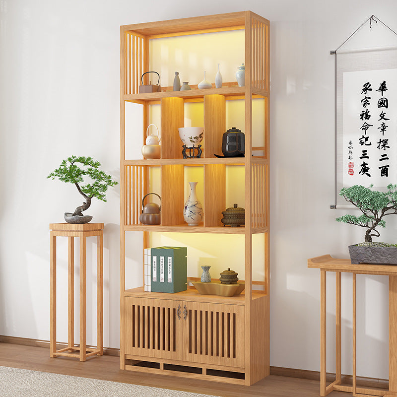 Solid wood tea cabinet Zisha pot display cabinet Product storage shelf Entrance ornament cabinet Chinese retro porcelain display cabinet